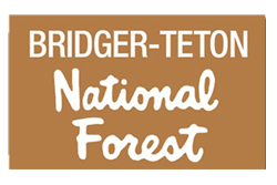 bridger teton national forest logo, mountain biking trails, jackson hole, wyoming, grand teton national park