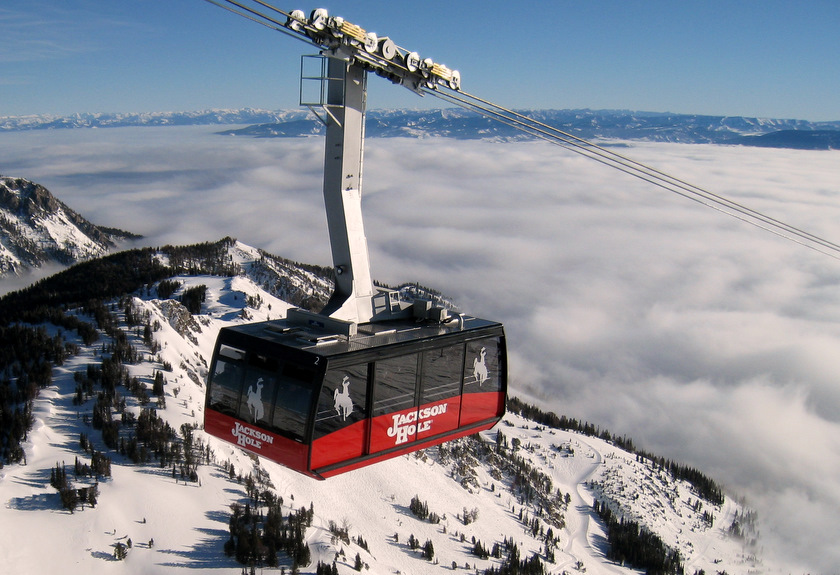 jackson hole mountain resort aerial tram ski snowboard wyoming grand teton