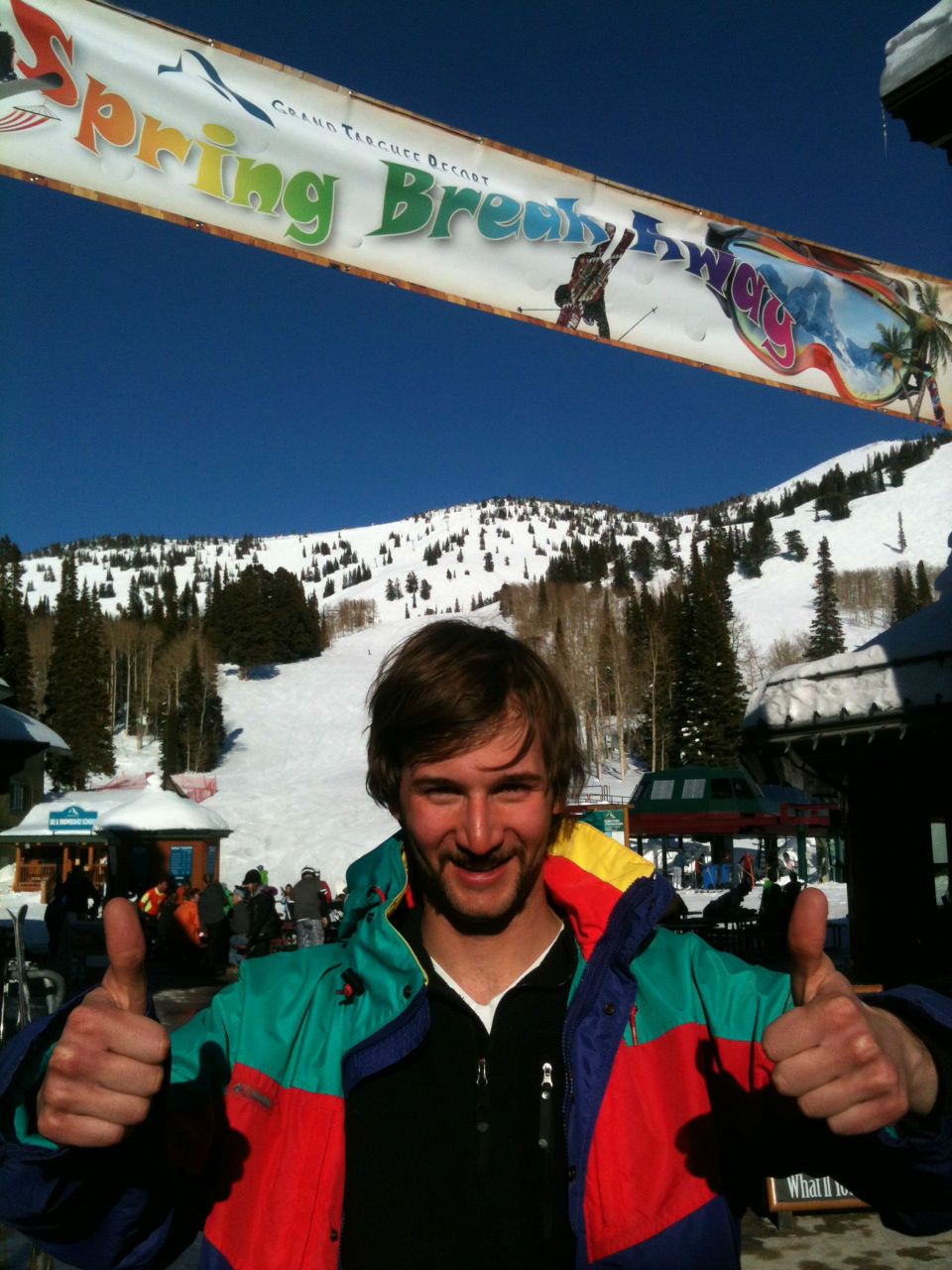 mustache celebration grand targhee spring break 80s weekend jackson hole driggs idaho spring skiing snowboarding late season