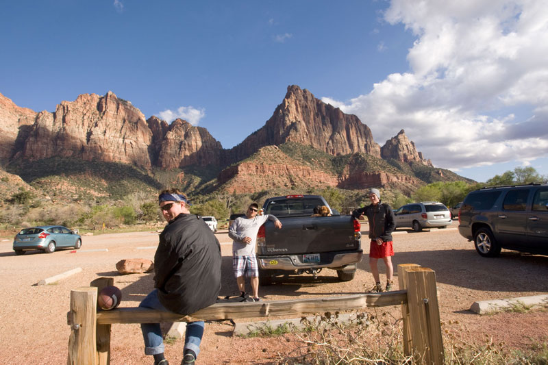 zion national park chilling at the base