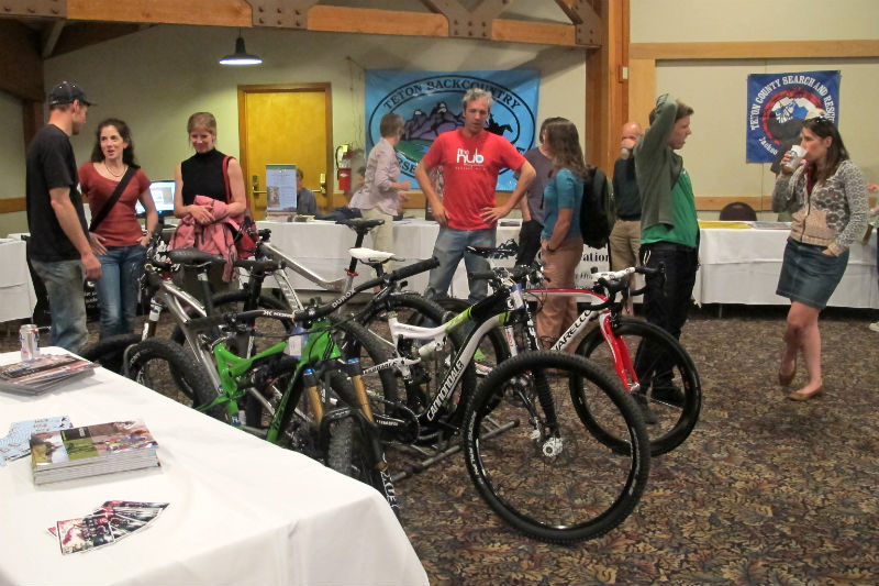 the hub bike shop snow king party for the trails crowd jackson hole friends of the pathways trails mountain bike hiking 