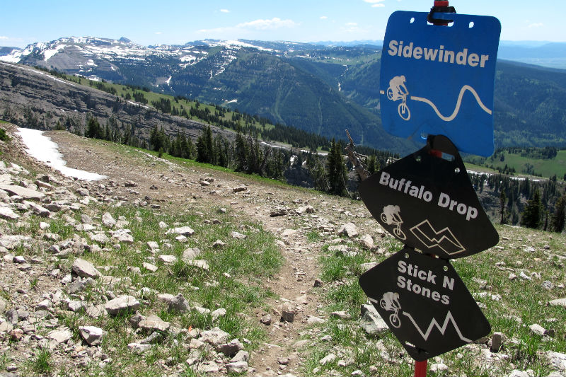 trail signs grand targhee mountain biking jackson hole