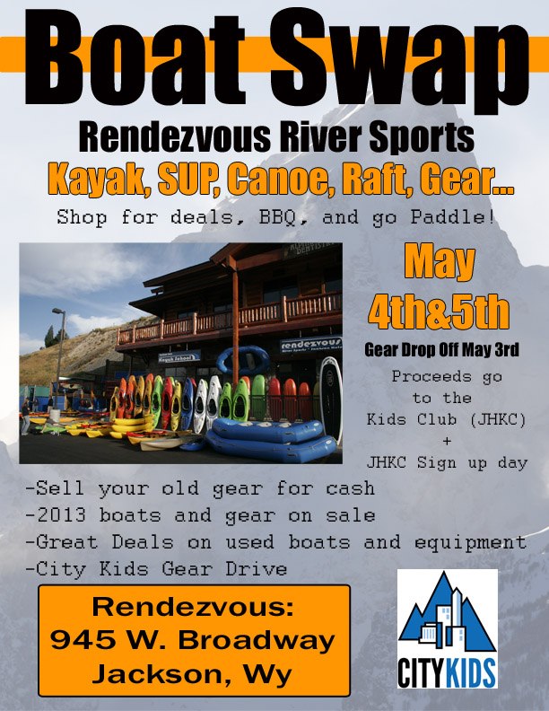 Rendezvous River Sports Boat Swap Jackson Hole kayaking Snake River