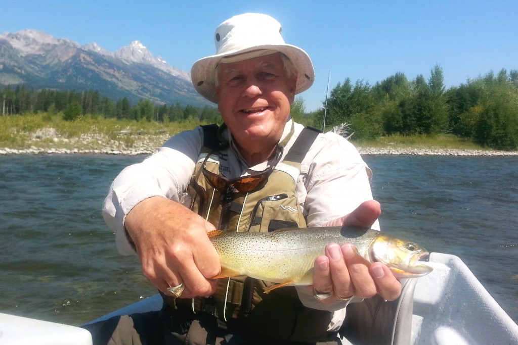 US Senator Mike Enzi lands a Snake River Cutthroat with Fish The Fly in Grand Teton National Park 